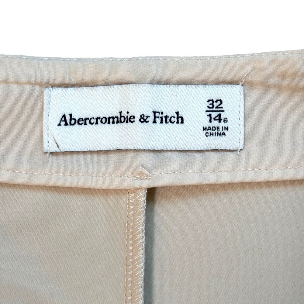 Abercrombie & Fitch Pants Size 14‎ Short / 32 Creme Crepe Wide Legs High Rise - Picture 6 of 9